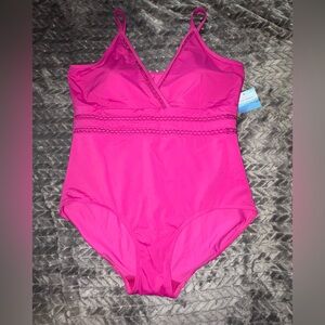 Ruby Ribbon Pink One Piece Swimsuit Size 20 style # 1913